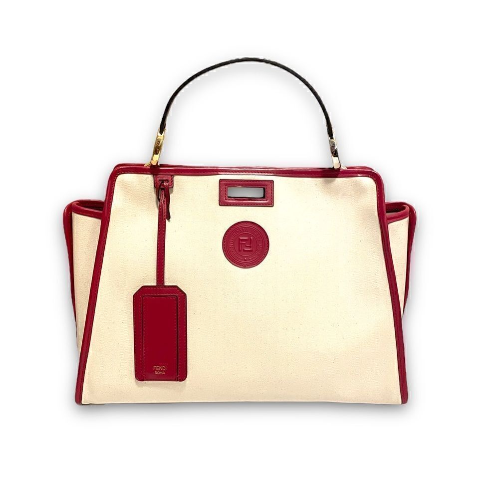FENDI Crème & Red Medium Defender Cover - Picture 13 of 14